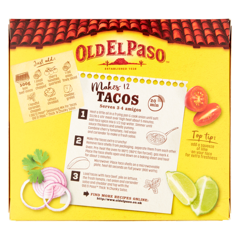 Old El Paso 12 Crunchy Taco Shells, 156g