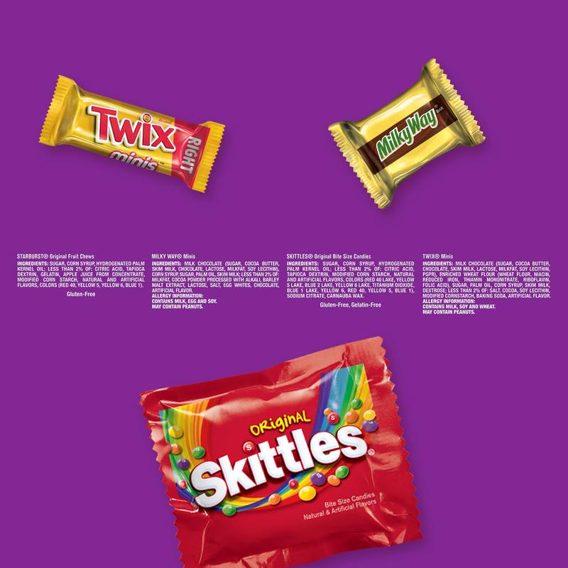 Twix, Skittles, Starburst, & Milky Way Variety Candy Assortment, Party Size - 21.82oz 60 Count Bag