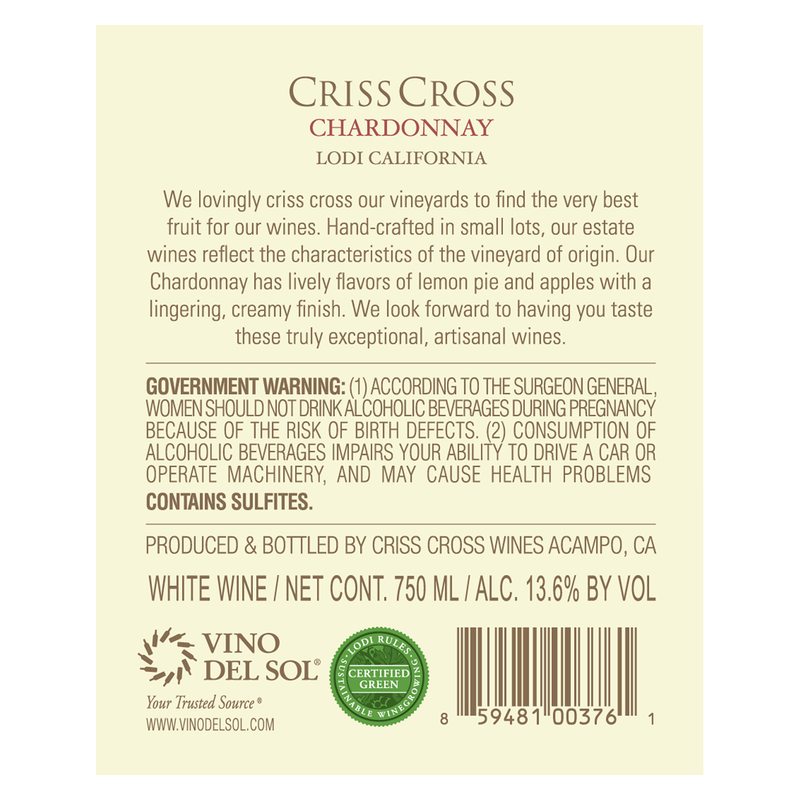 Criss Cross Chardonnay 750ml