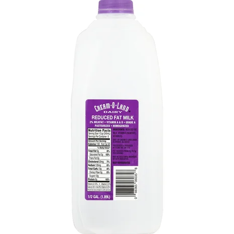 Cream-O-Land 2% Reduced Fat Milk Vitamin A & D 1/2 Gallon