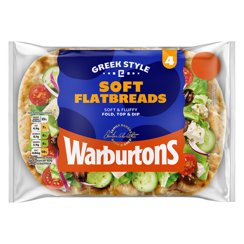 Warburtons Soft Flatbreads, 4pcs