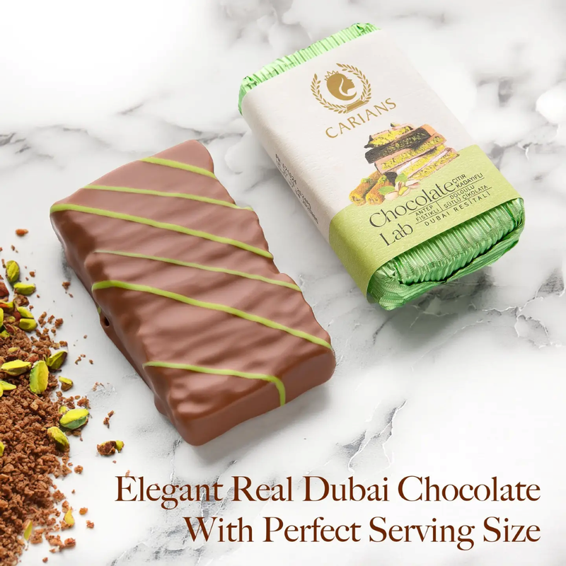 Carians Premium Dubai Chocolate Bar, 3.35 oz