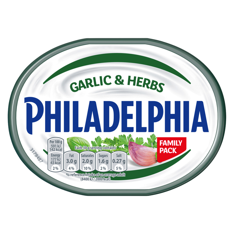 Philadelphia Garlic & Herb Soft Cheese, 280g
