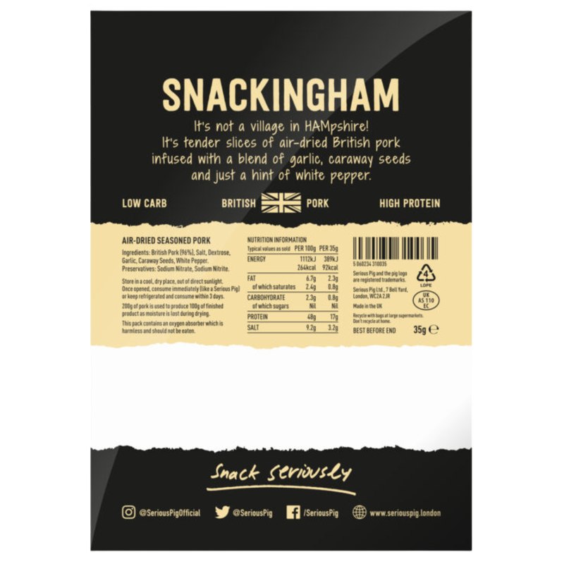 Serious Pig Snackingham Classic Air Dried Ham, 35g