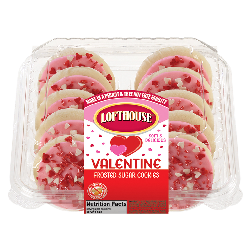 Lofthouse Valentine's Pastel Pink Frosted Sugar Cookies 13.5oz