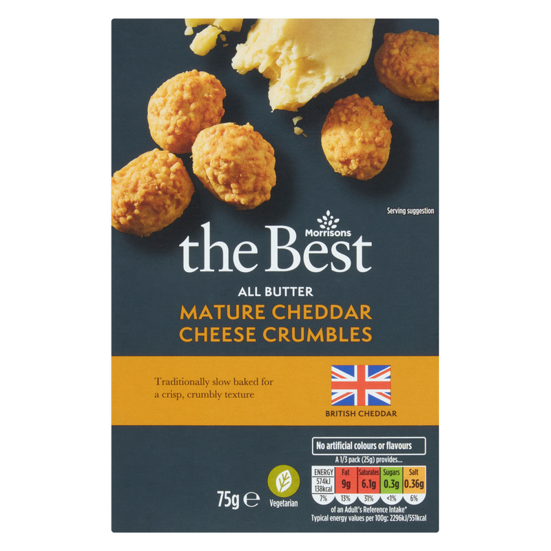 Morrisons The Best All Butter Mature Cheddar Cheese Crumbles, 75g
