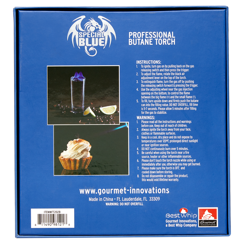 Special Blue The Flame Thrower Black Butane Torch