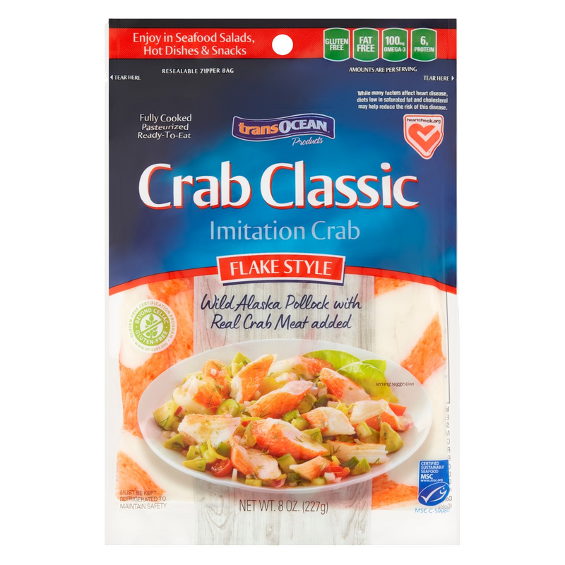 Trans-Ocean Crab Classic estilo en hojuelas - 8 oz