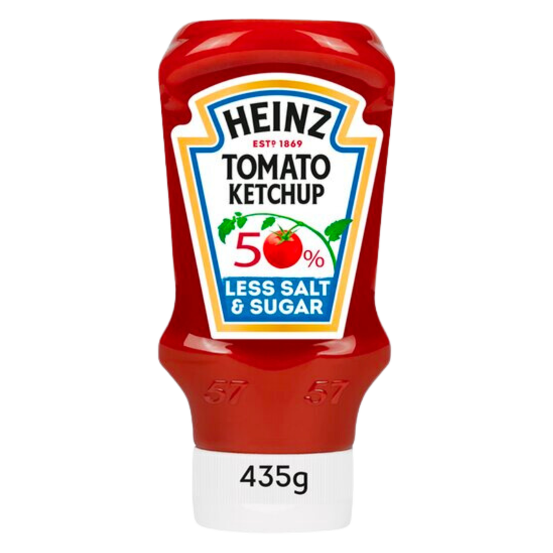 Heinz 50% Less Sugar & Salt Tomato Ketchup, 435g