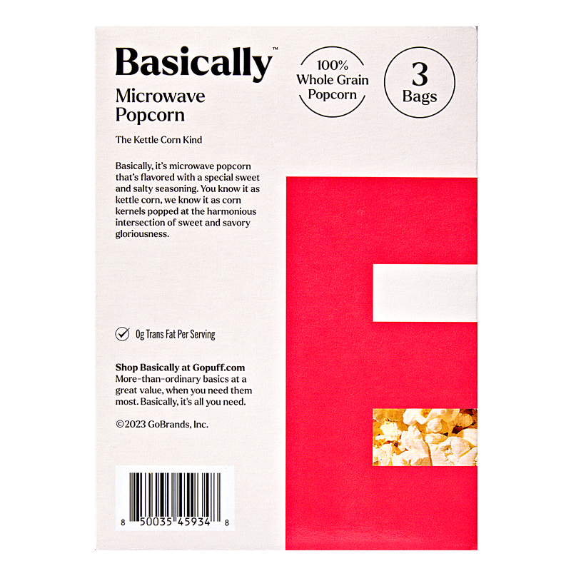 Basically 3ct Microwave Kettle Popcorn
