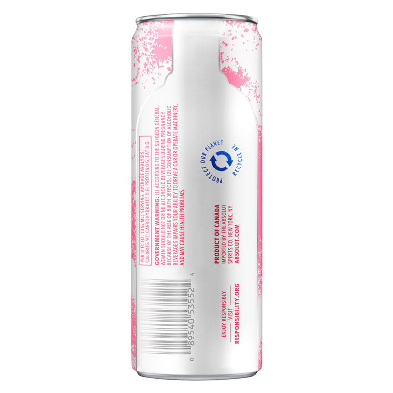 Absolut Raspberry Lemongrass Vodka Soda 4pk can 5.0% ABV