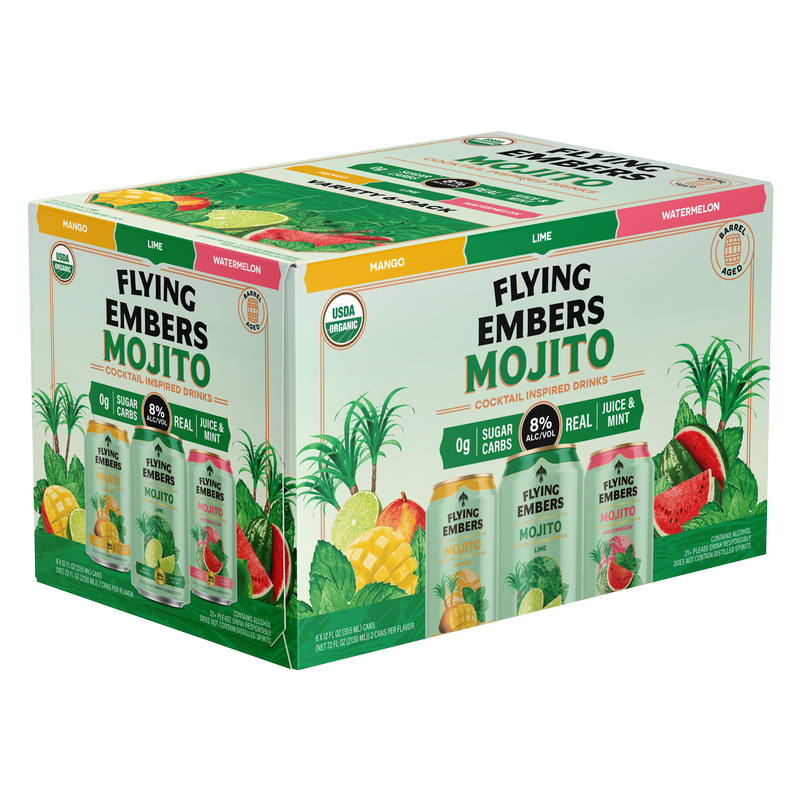 Flying Embers Organic Mojito Variety Pack 6pk 12oz Can 8% ABV