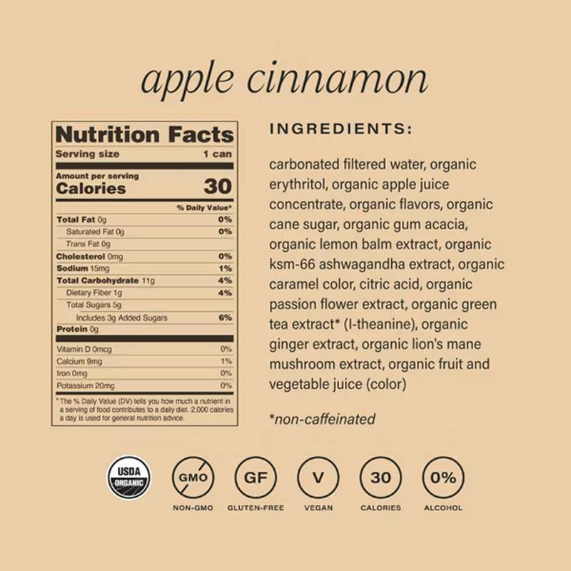 Hiyo Apple Cinnamon 4pk 12oz Can
