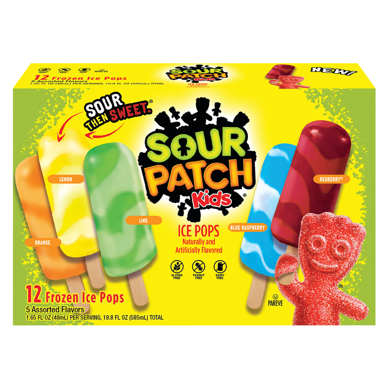Sour Patch Kids Frozen Variety Pack Ice Pops 12ct 