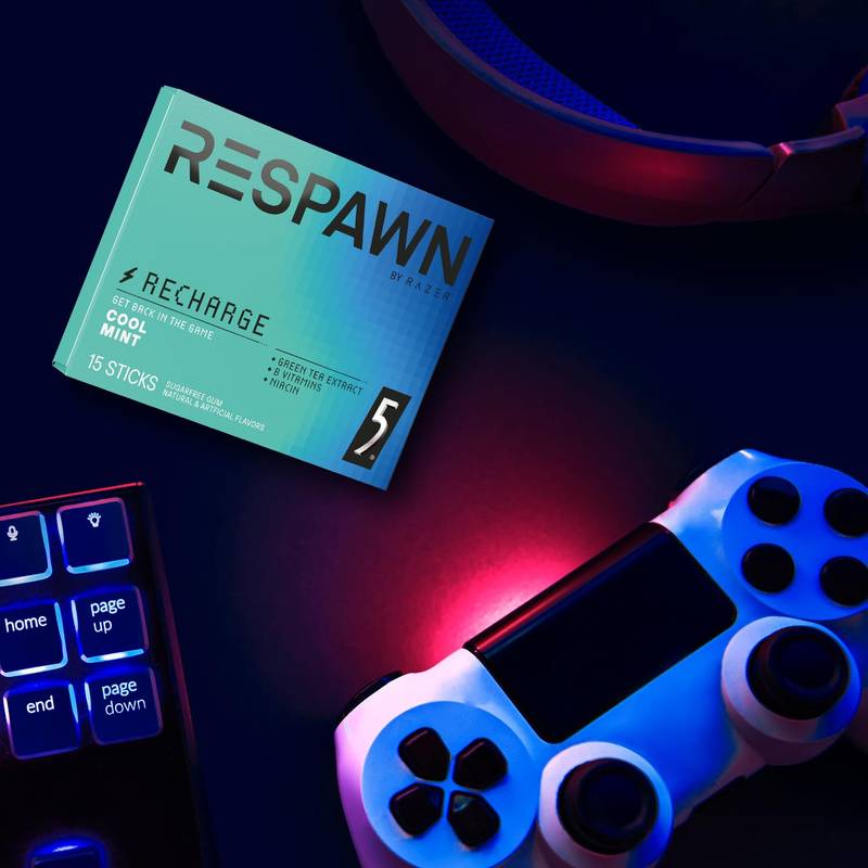 5 Gum Respawn Cool Mint Chewing Gum, 15-Stick case 10 CT