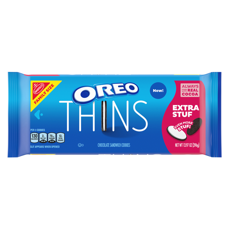 Oreo Thins Extra Stuf Chocolate Sandwich Cookies Family Size 13.97oz