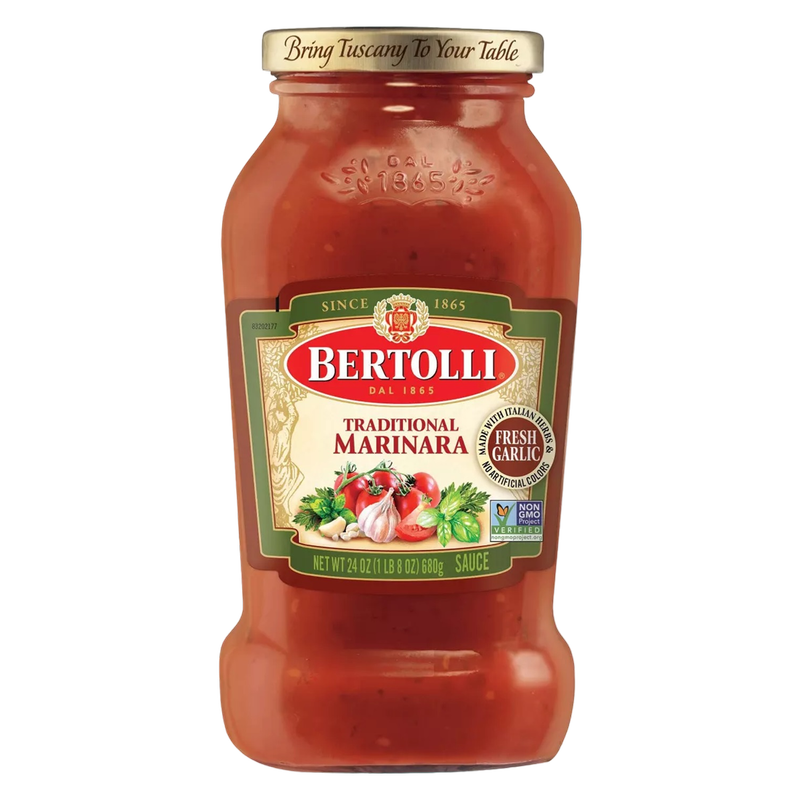 Bertolli Traditional Marinara Sauce with Italian Herbs and Fresh Garlic Sauce, 24oz. 
