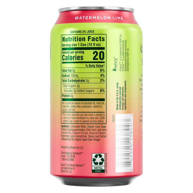 Bloom Pop Watermelon Lime 12oz Can