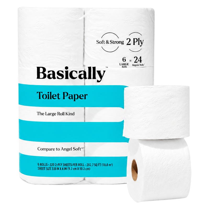 Basically 6ct Large Roll Soft Toilet Paper