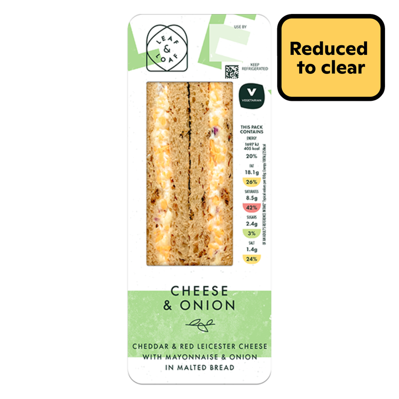 Reduced - Leaf & Loaf Cheese & Onion Sandwich, 1pcs