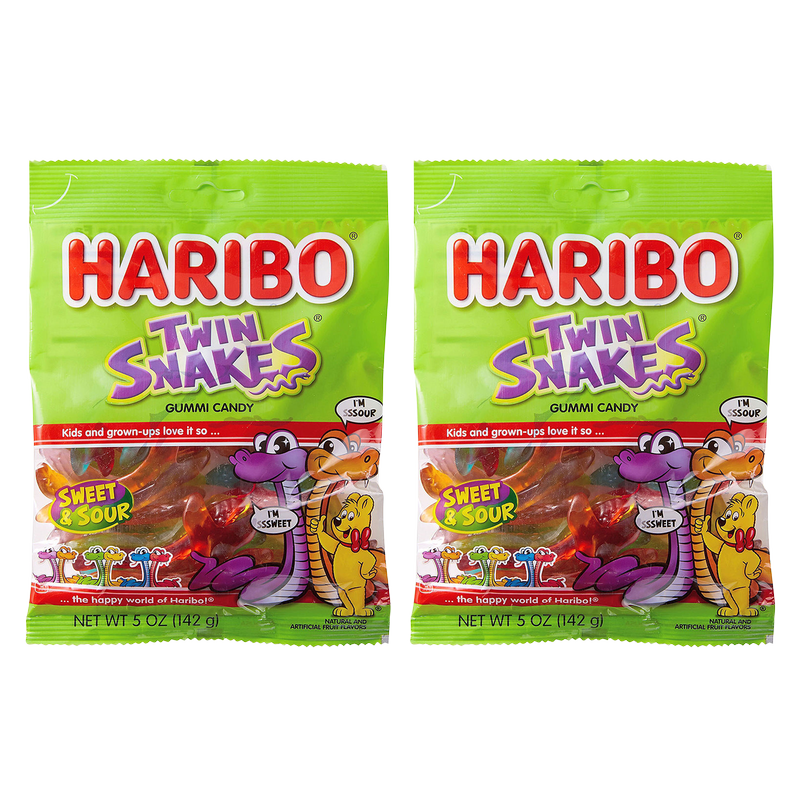 2ct - Haribo Sweet & Sour Twin Snakes Gummi Candy 5oz