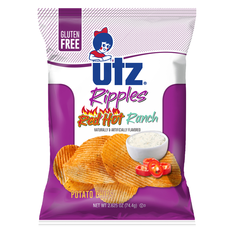 Utz Ripples Red Hot Ranch Potato Chips 2.625oz