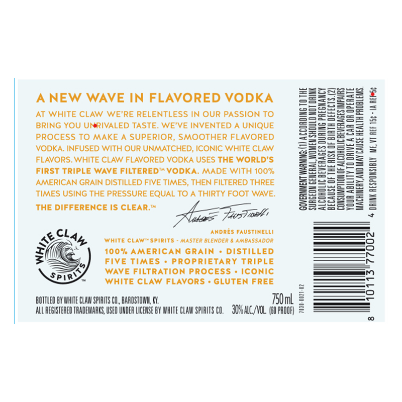 White Claw Pineapple Vodka  750ml (60 Proof)
