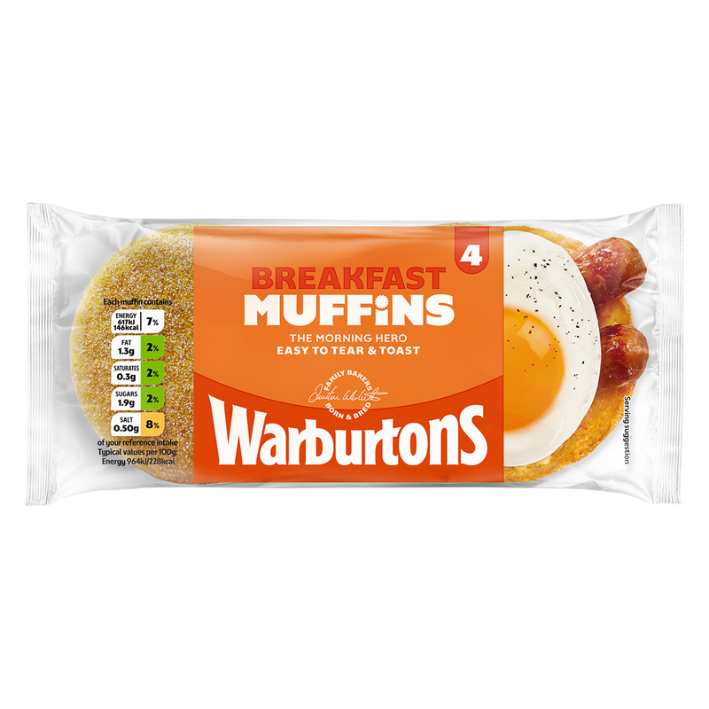 Warburtons Breakfast Muffins, 4pcs