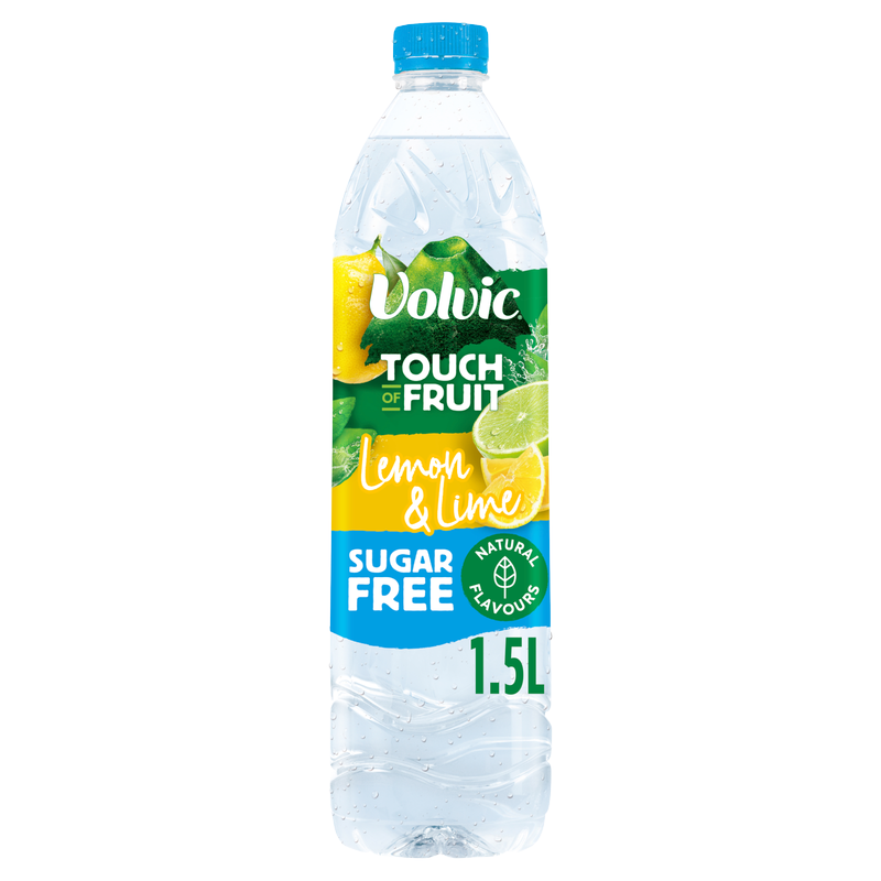 Volvic Lemon & Lime Flavoured Water Sugar Free, 1.5L