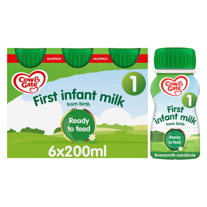 Cow & Gate 1 First Infant Milk, 6 x 200ml