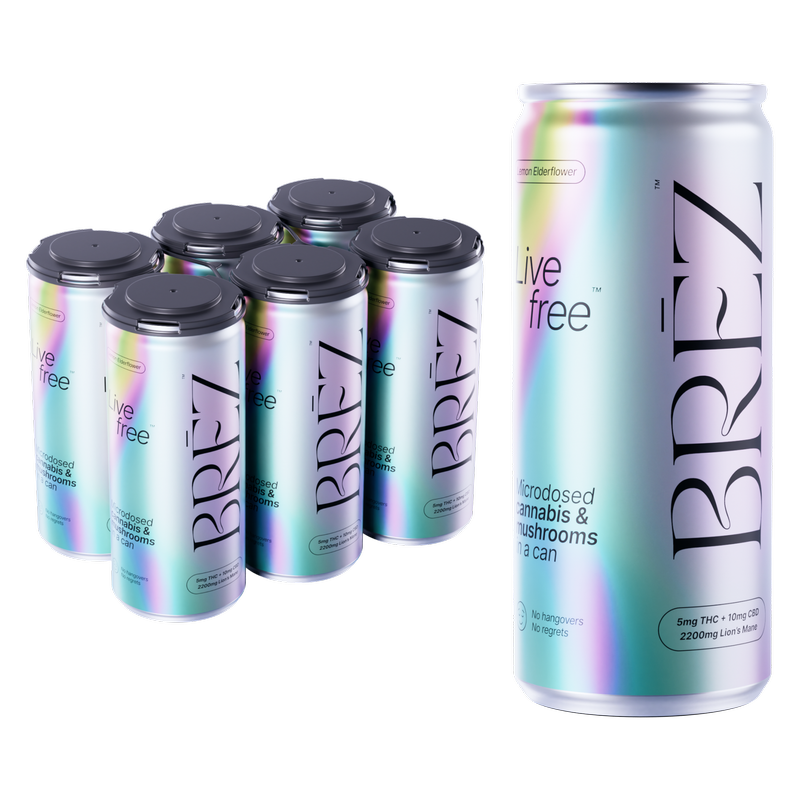 BREZ 5mg THC 2200mg Lion's Mane 6pk 12oz Can