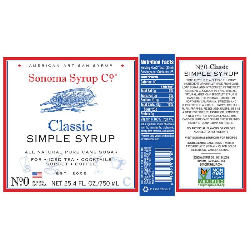 Sonoma Classic Simple Syrup 24.5oz