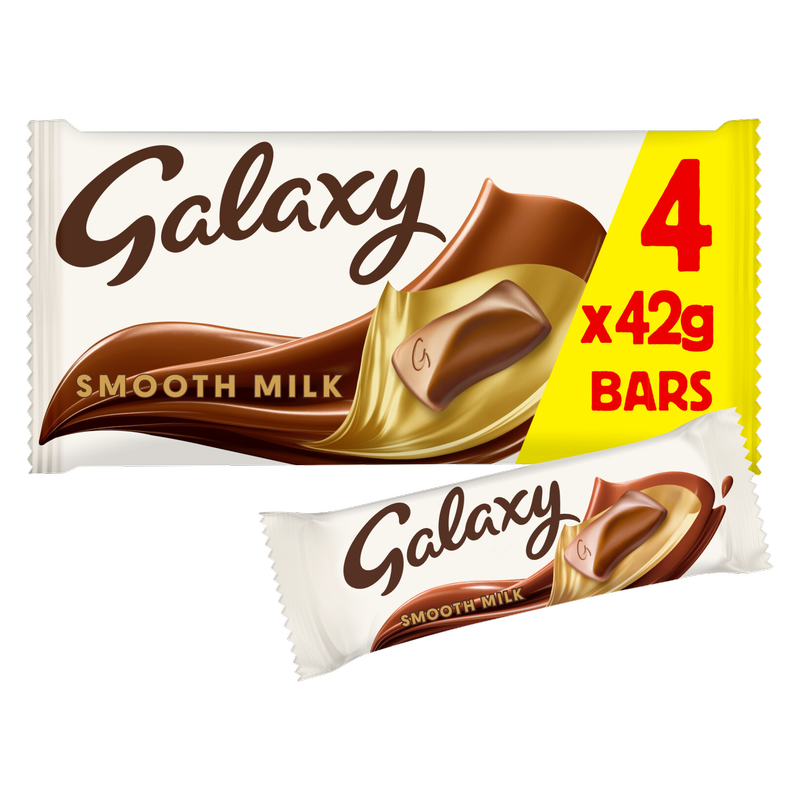 Galaxy Smooth Milk Chocolate Bar, 4 x 42g