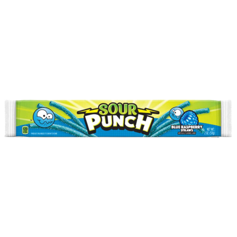Sour Punch Blue Rassberry Straws, 57g