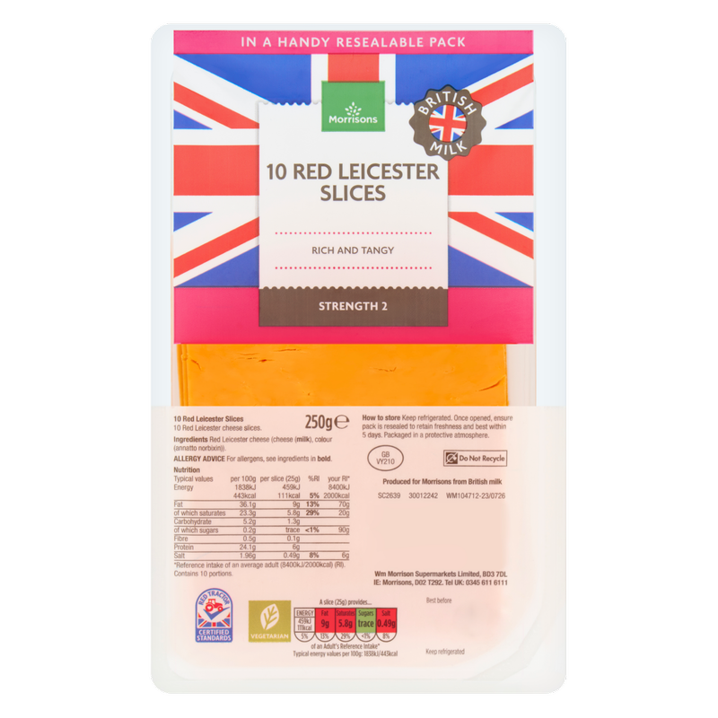 Morrisons Red Leicester Slices, 250g