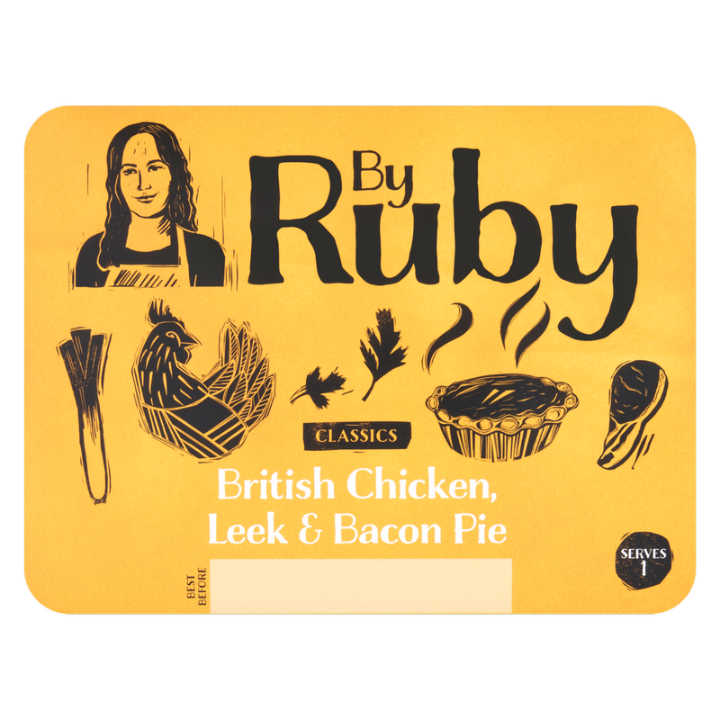 By Ruby Chicken, Leek and Bacon Pie - Serves 1, 320g