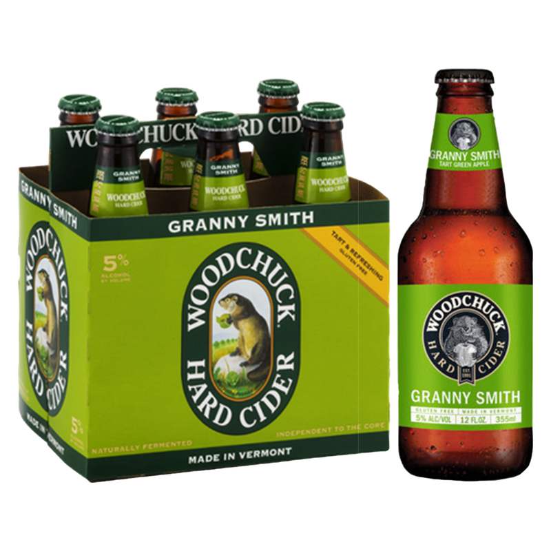 Woodchuck Draft Cider Granny Smith Apple 6pk 12oz Btl 5.0% ABV