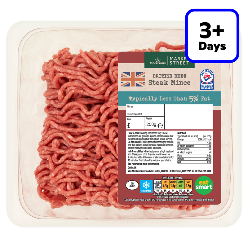 Morrisons 5% British Beef Steak Mince, 250g
