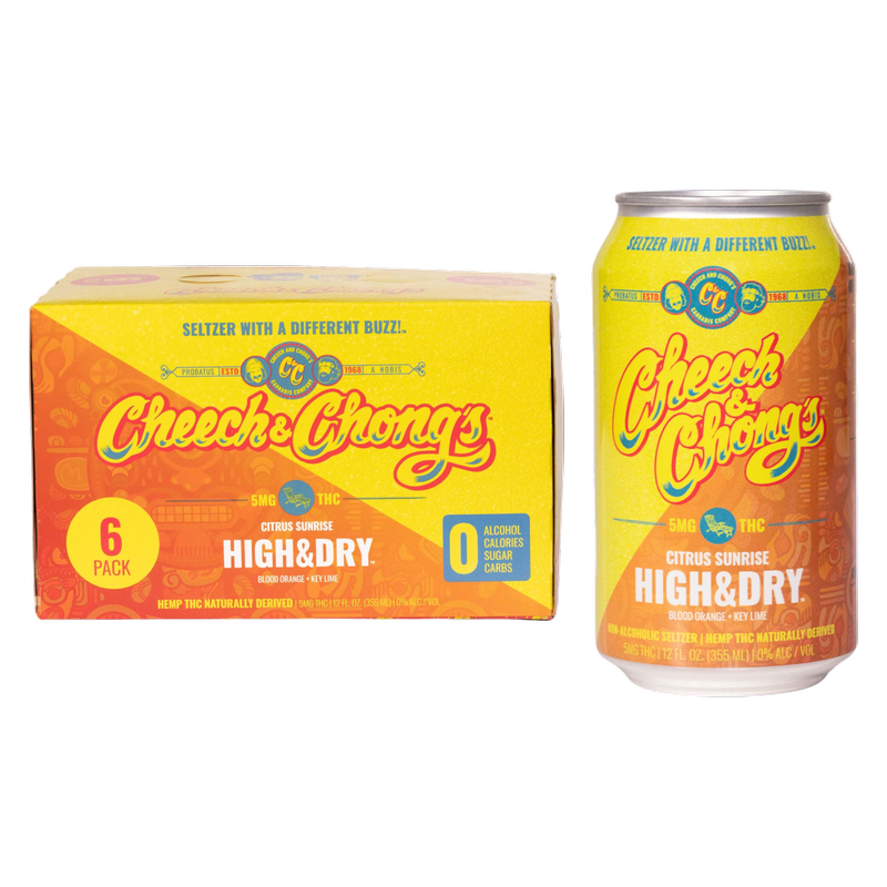Cheech & Chong's High & Dry Citrus Sunrise 5mg THC Seltzer 6pk 12oz Cans