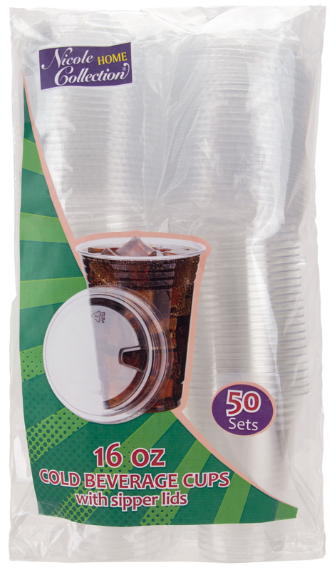 Clear Cups with Lids, 50ct