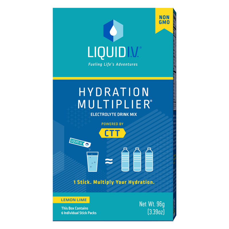 Liquid I.V. Hydration Multiplier Electrolyte Drink Mix Powder Lemon Lime 6 ct Box