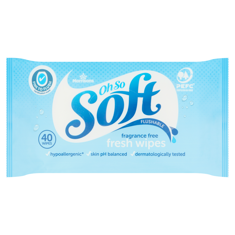 Morrisons Softer Sensitive Moist Toilet Tissue Wipes, 40pcs