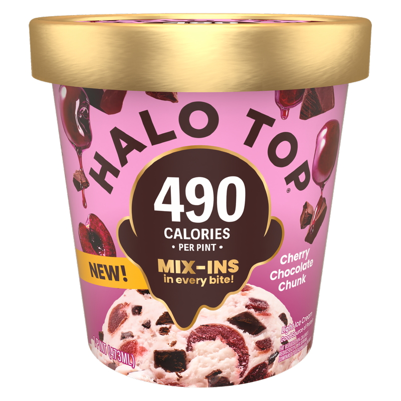 Halo Top Mix Ins Cherry Chocolate Chunk Light Pint, 16oz