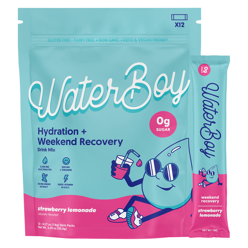 Waterboy Weekend Recovery Formula, Strawberry Lemonade 12 pack