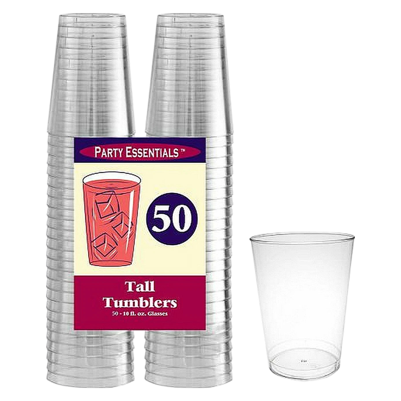 Plastic Tall Tumbler 10oz 50ct