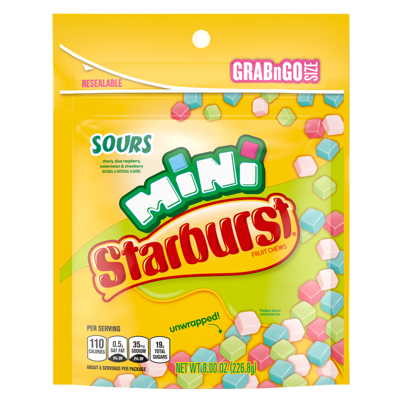 Starburst Minis Sours Candy bag, 8oz