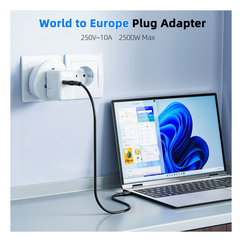 Maplin World to EU Travel Adapter, 1pcs