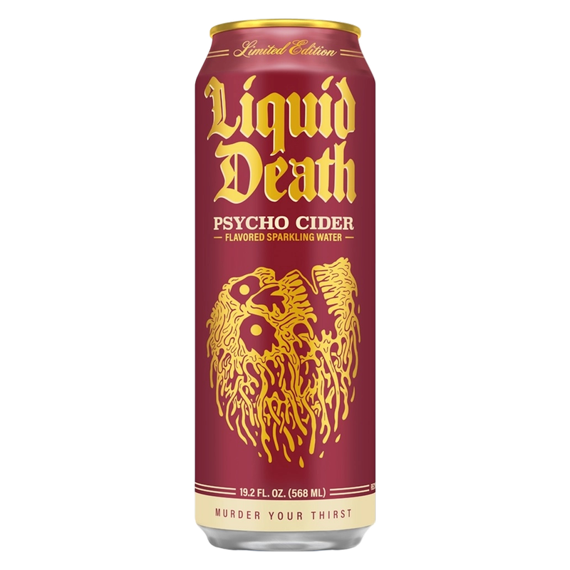 Liquid Death Psycho Cider Sparkling Water with Agave 8pk 19.2oz King Size Can