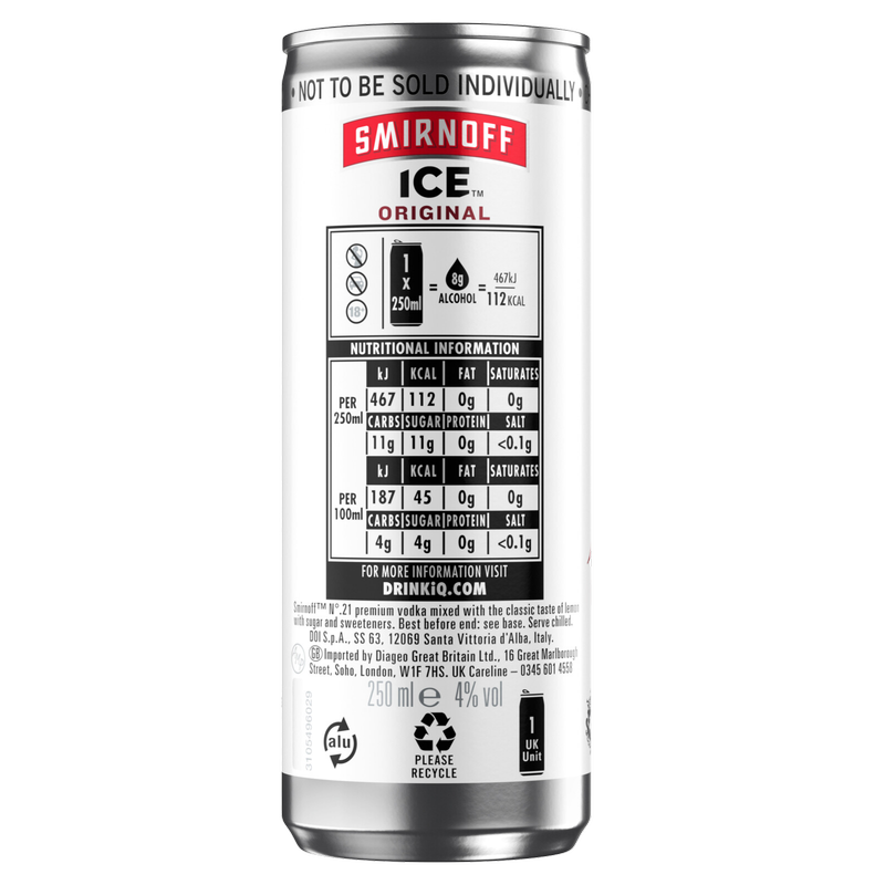 Smirnoff Ice, 4 x 250ml