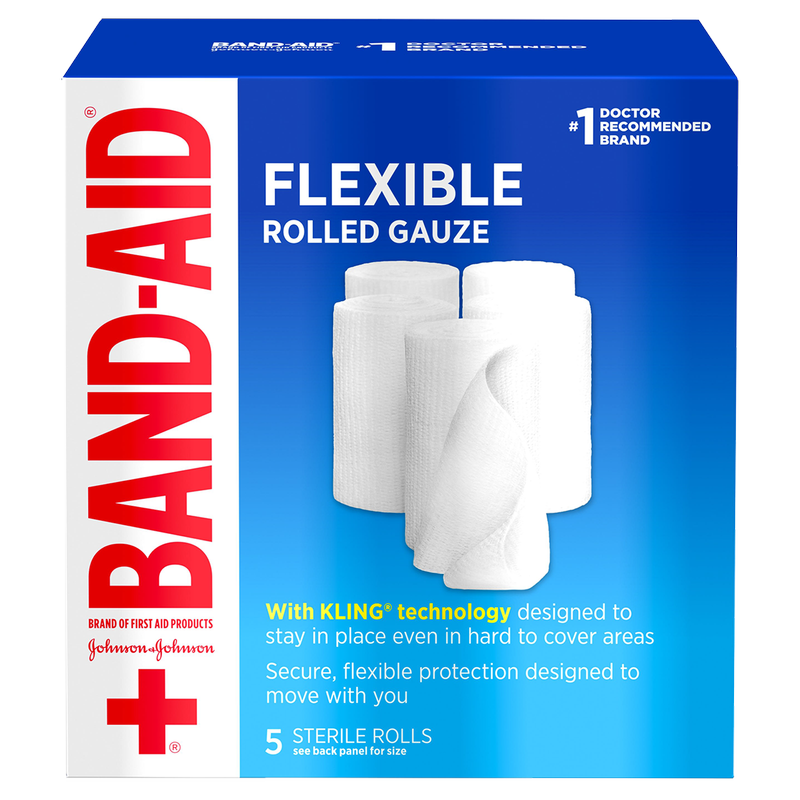 Band-Aid Rolled Gauze 3" x 2.1 yds 5ct